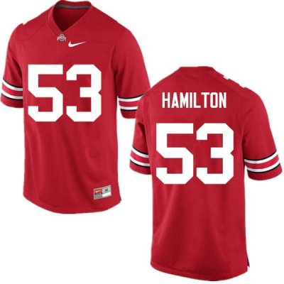 Men's Ohio State Buckeyes #53 Davon Hamilton Red Nike NCAA College Football Jersey OG NQI6544XN